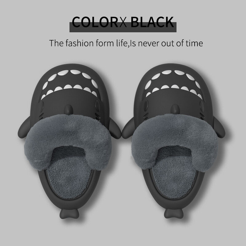 Winter Shark Slippers Detachable Warm Fuzzy Bedroom House