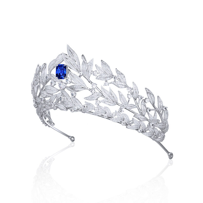 Sapphire Crown Copper Micro Inlay AAA Zircon Wedding