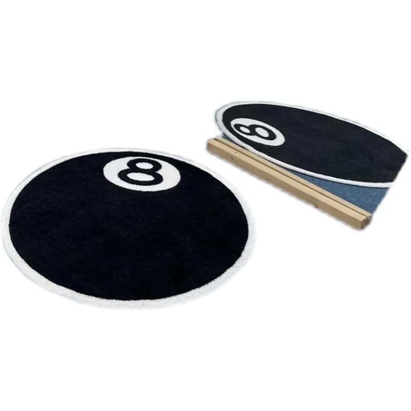 Black 8 Billiard Floor Mat Retro Hip Hop