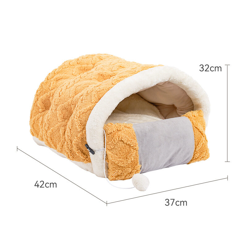 Artic Velvet Cat Nest Cave Bed With Pillow