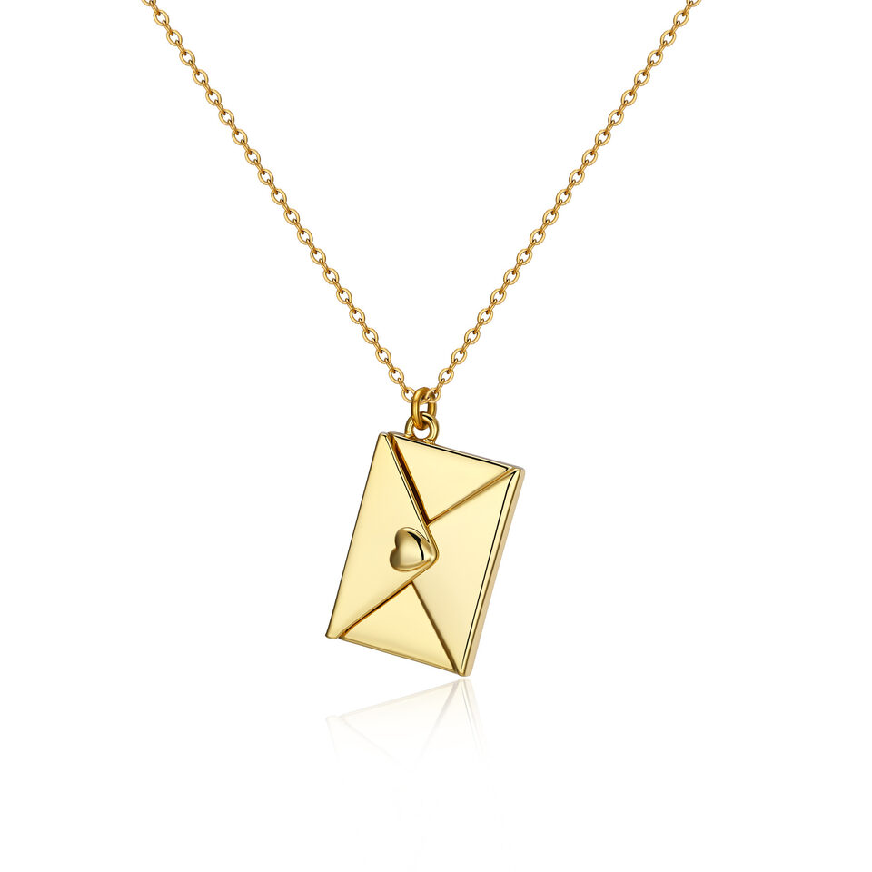 European And American Style Jewelry Envelope Necklace Carved