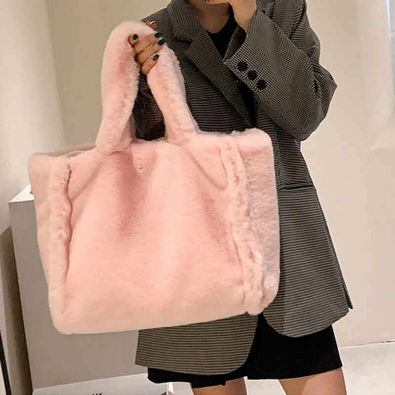 Winter Bags Chain Plush Handbag Totes Women Shoulder