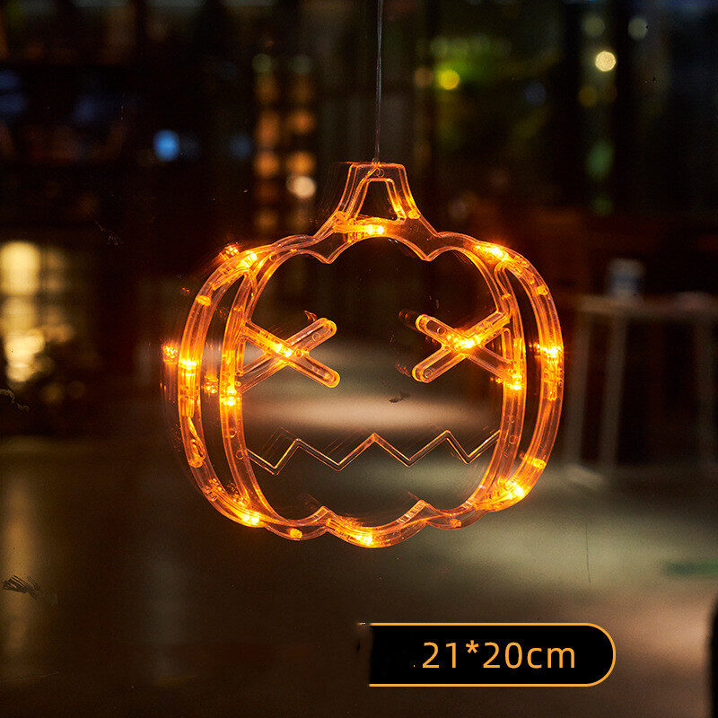 Halloween Window Hanging LED Lights Spider Pumpkin Ghost