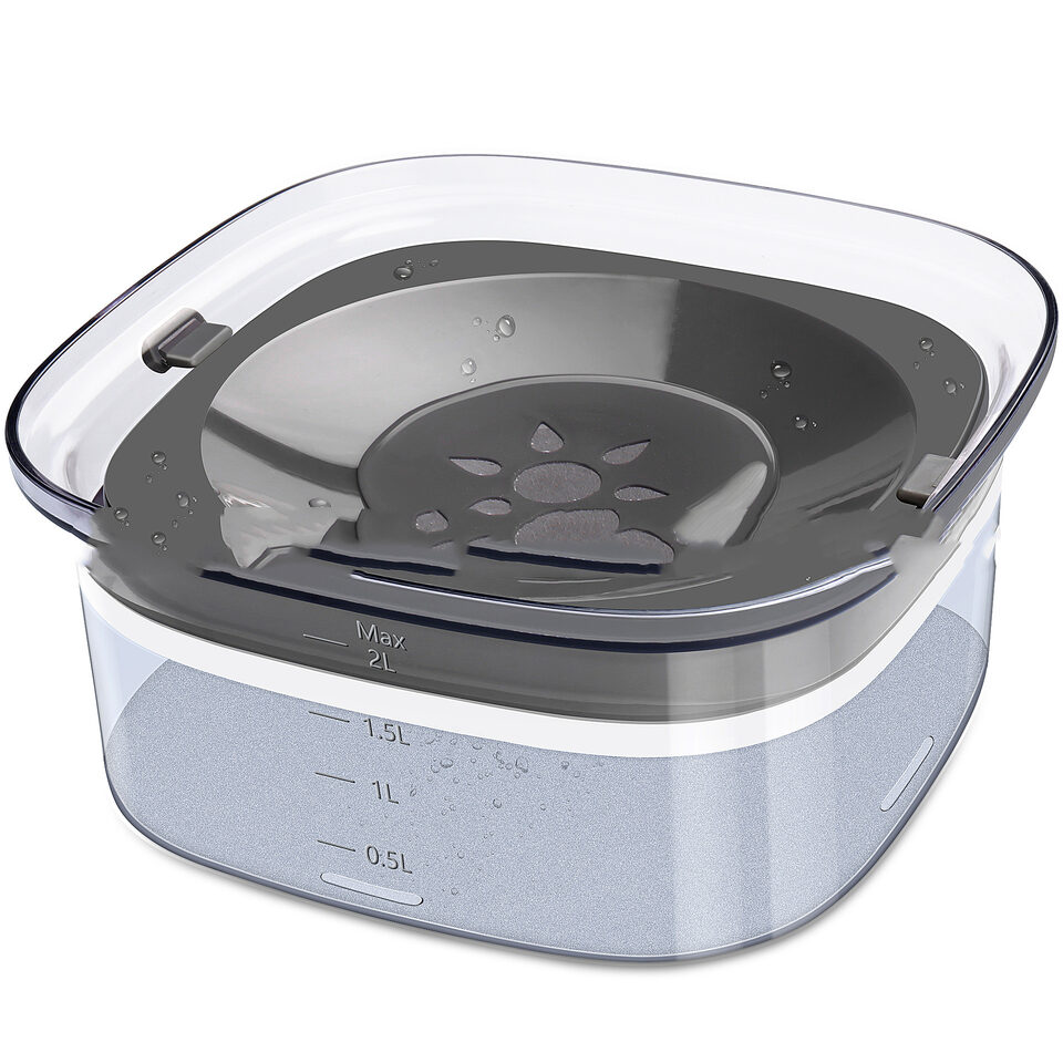 70oz Dog Water Bowl Large Capacity Spill Proof