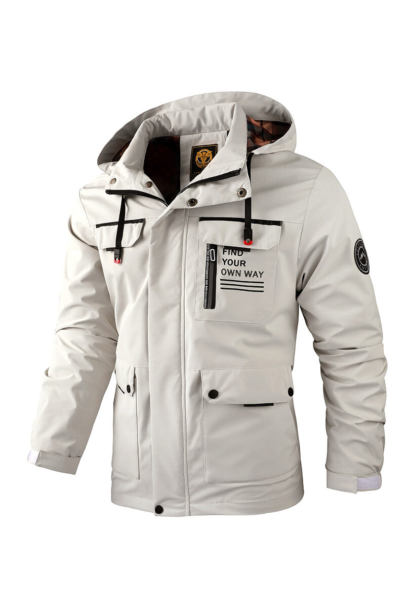 Fashion Men's Casual Windbreaker Jackets Hooded Jacket Man