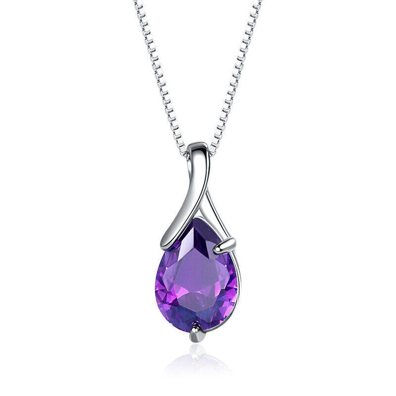 Sterling Silver S925 Pendant Vintage Amethyst Elegant Women's