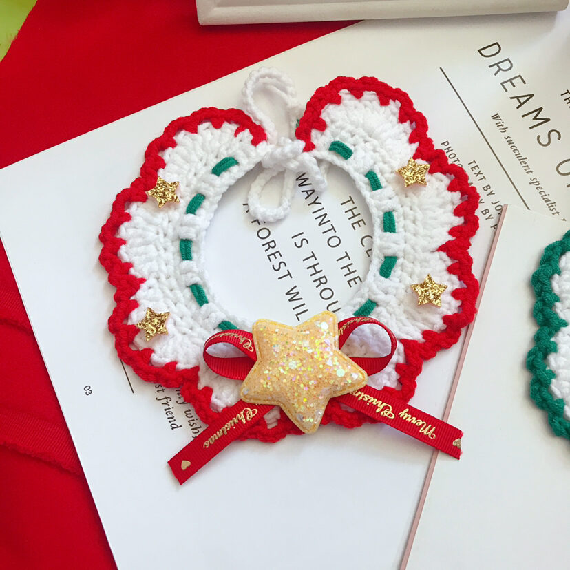 Wool Pet Collar Hand Woven Christmas Accessories