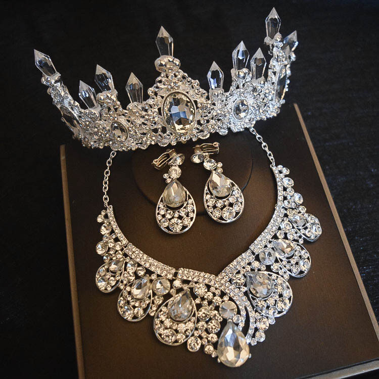 Bridal Headdress Flowers Wedding Hair Accessories Crown Necklace