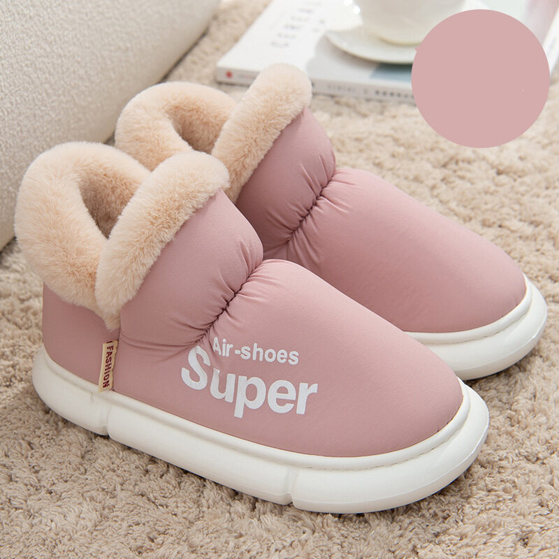 Warm House Shoes Plush Fleece High Back Heel