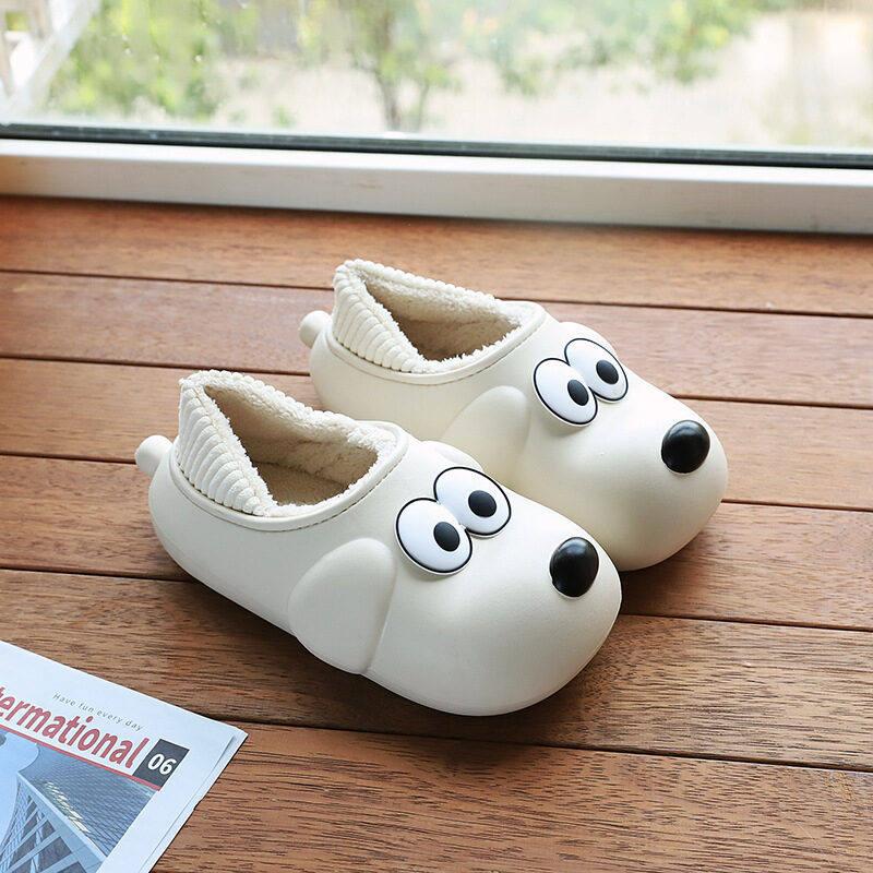 Cute Dog Shoes EVA Winter House Unisex Fuzzy