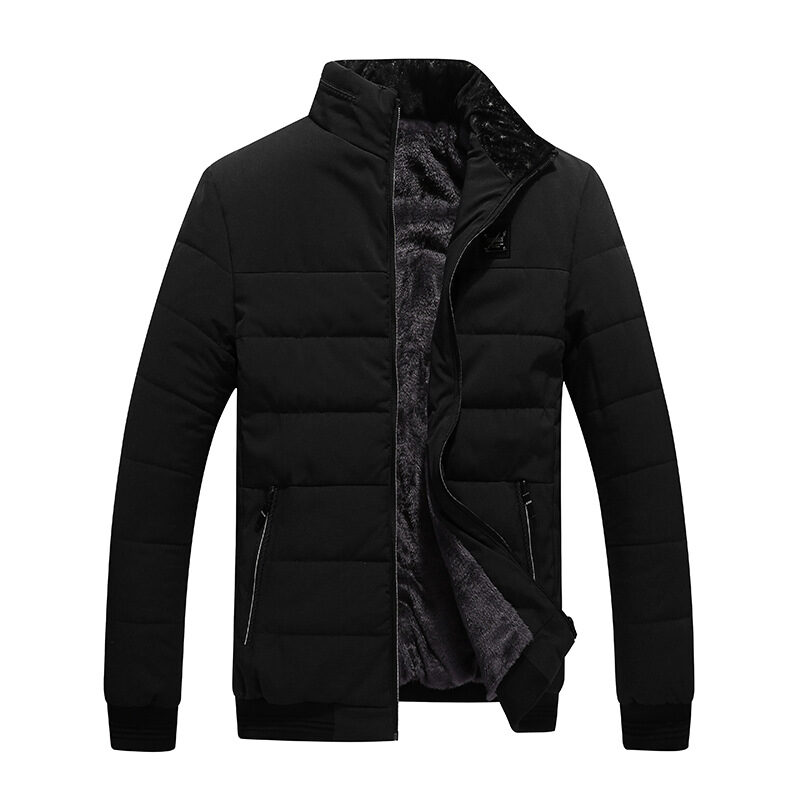 Winter Coat Men's Cotton Clothing Korean Style Fleece-lined