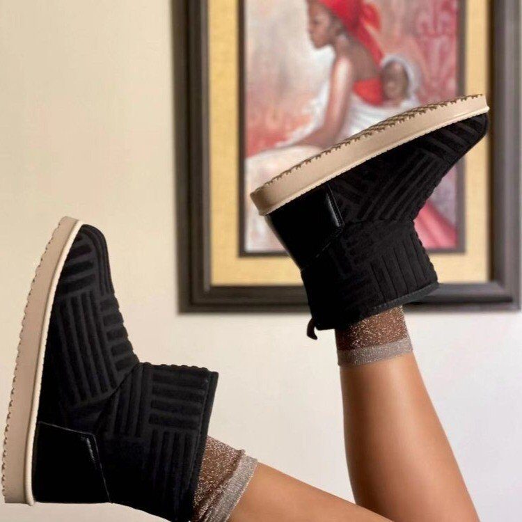 Winter Ankle Boots Warm Plush Snow Flat Shoes