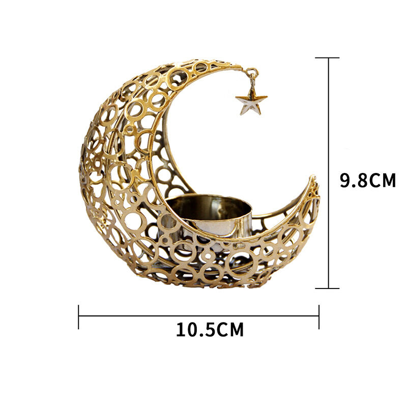 Light Luxury Crescent Moon Star Black Gold Metal