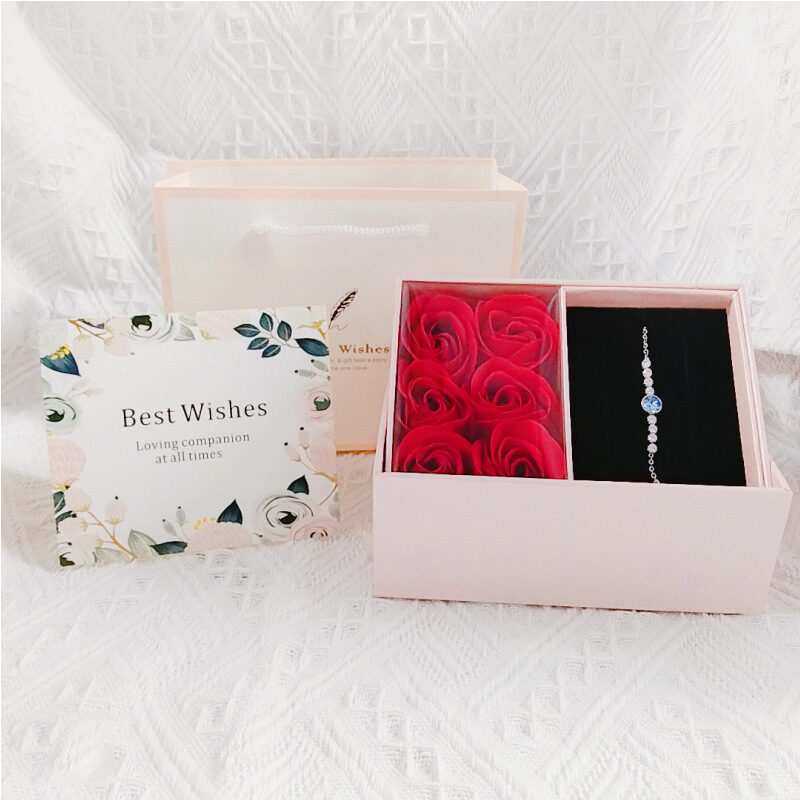 Rose Gift Box Necklace Jewelry