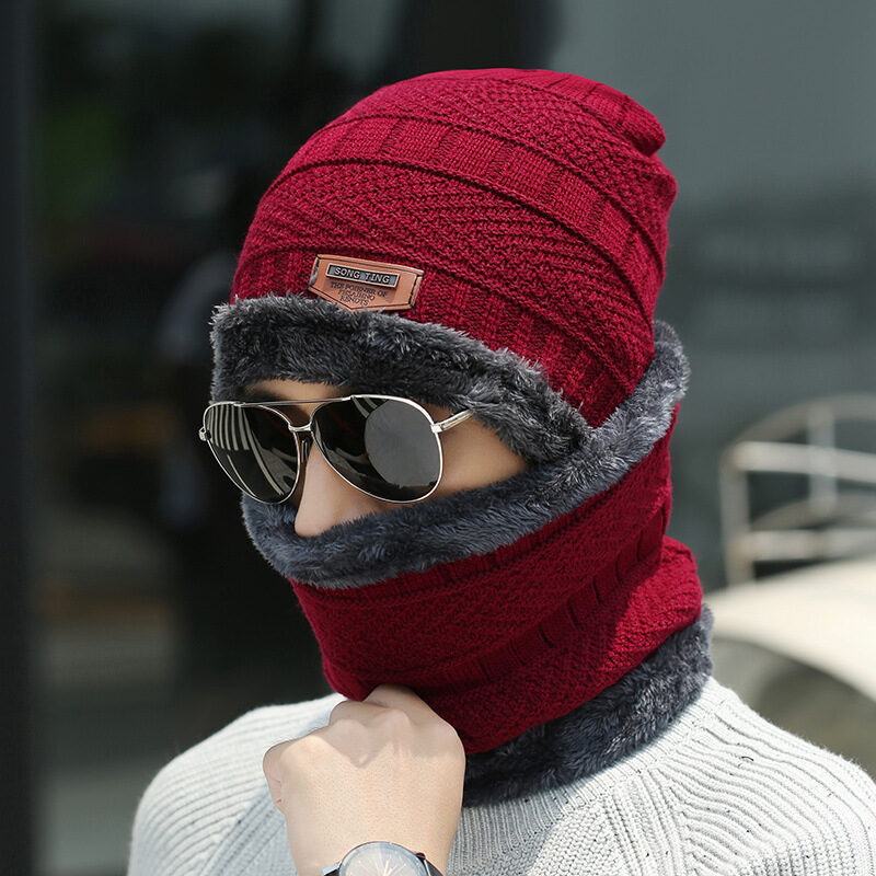 Winter Beanie Hat Scarf Set Warm Knit Thick