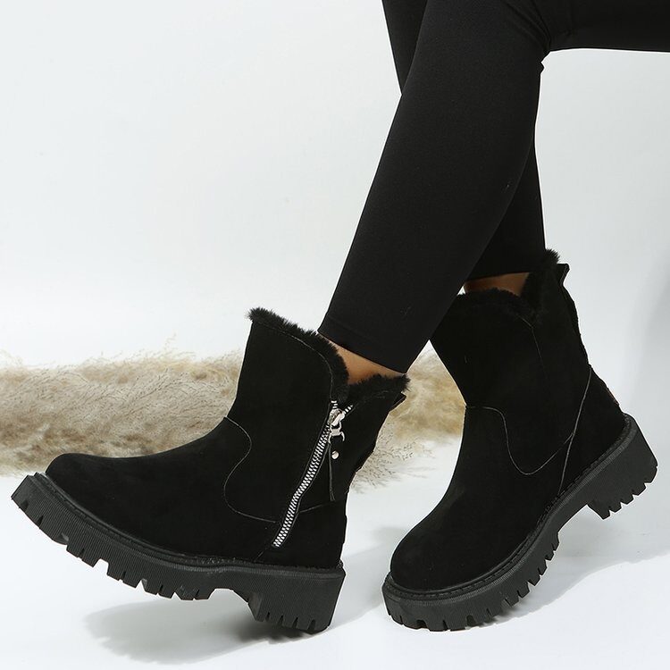 Women's Snow Boots Winter Warm Foldable Plush Tube