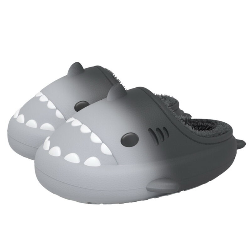 Waterproof Gradient Shark Cotton Slipper