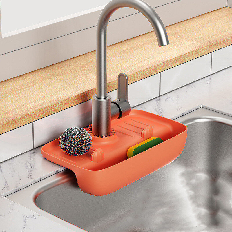 Anti-skid Mat Kitchen Rag Sponge Wiping Drain Storage