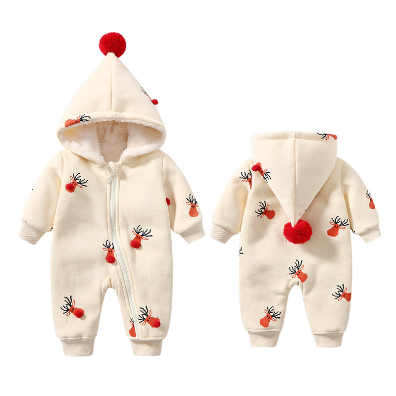 Khaki Padded Warm Baby Clothes Ins Crawling