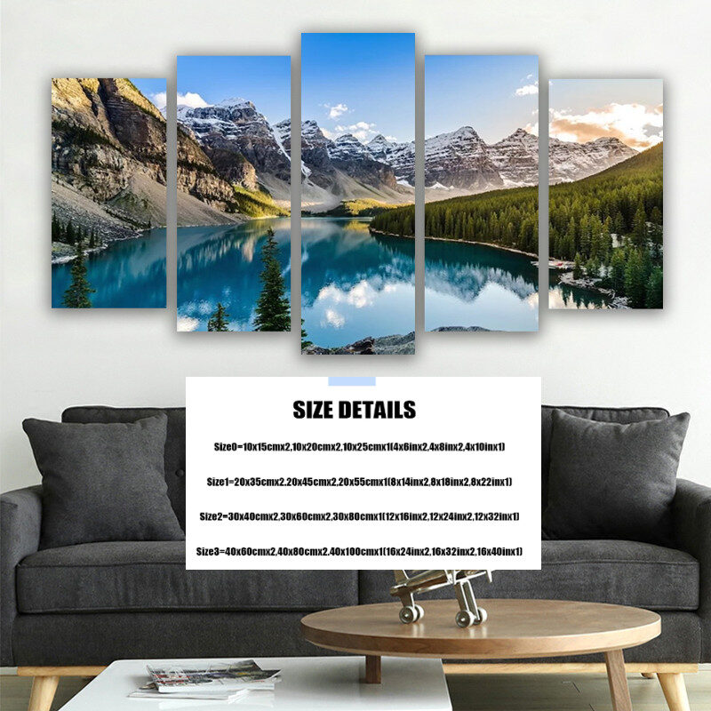 5 Piece Canvas Wall Arts Moraine Lake