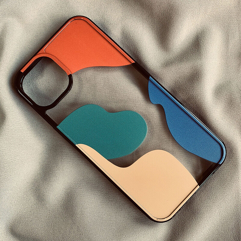 Color Block Contrast Geometry Suitable For 13 Mobile
