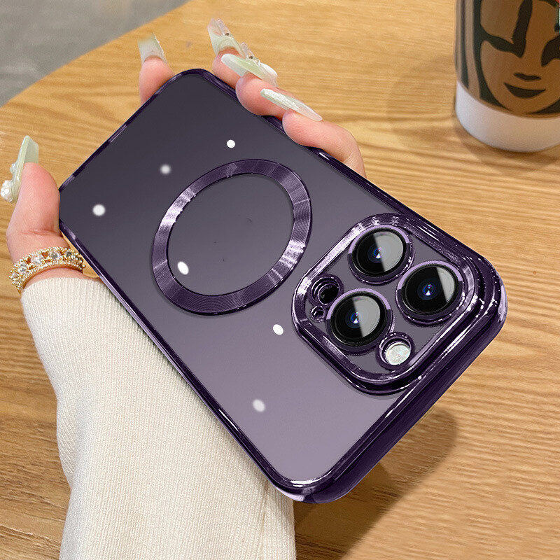 Creative Lens Film Plating Magnetic Suction Phone Case