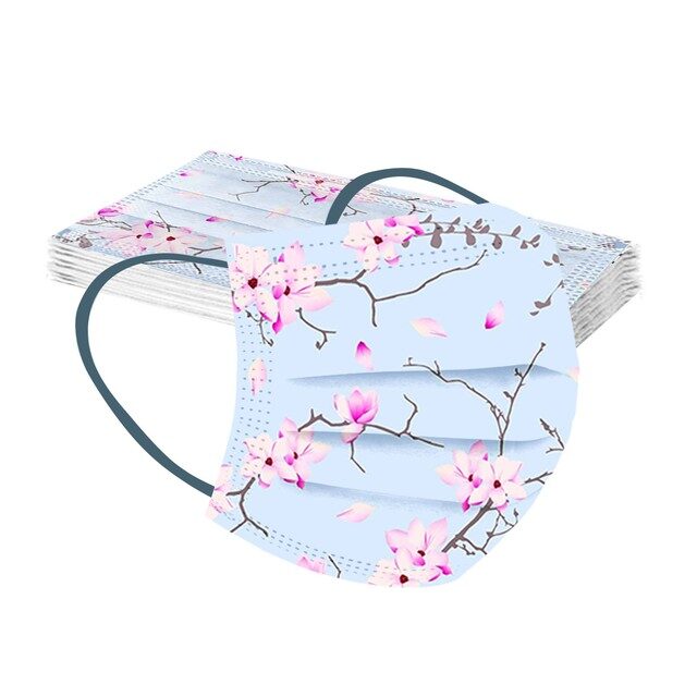 10PCS Disposable Facial Mask Spring Printing