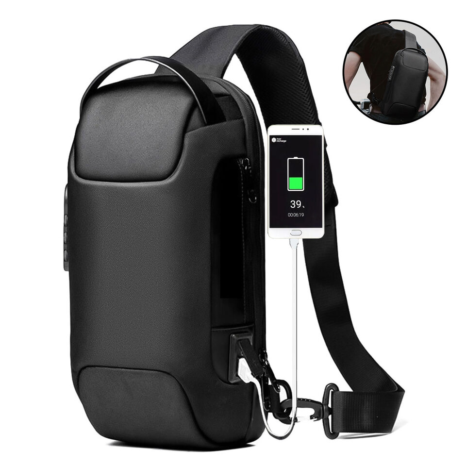 Men's Waterproof Oxford Multifunction Crossbody Bags Anti-theft Shoulder