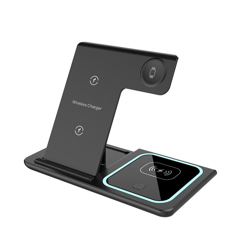 Three-in-one Wireless Charger Electrical Foldable Double Wire Ambience