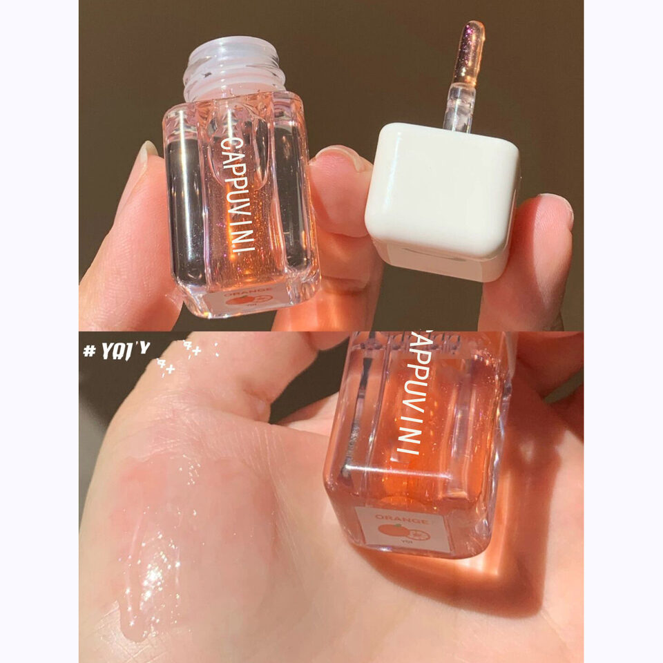 Small Square Lip Gloss Transparent Glass Moisturizing