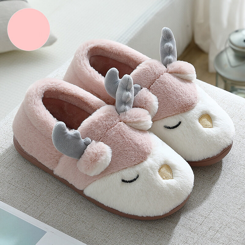 Christmas Shoes Winter Home Slippers Elk Plush Bedroom