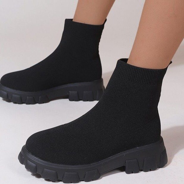 Fashion Ankle Boot Low Heel Sock Boots