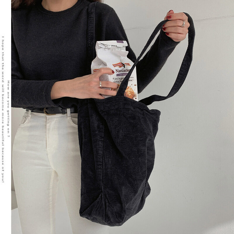 Corduroy Shoulder Bags Winter Fall Handbags Women Shopping