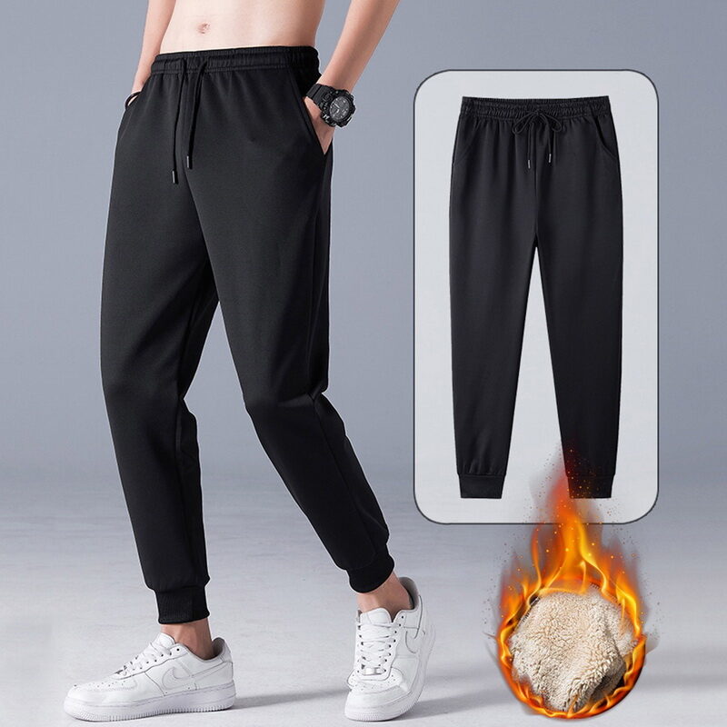 Autumn Winter Pants Men Women Trousers Warm Fleece