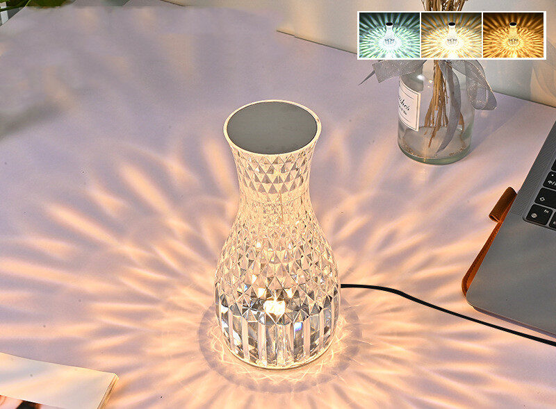 Vase Shape Atmosphere Crystal Lamp Romantic Bedside Diamond