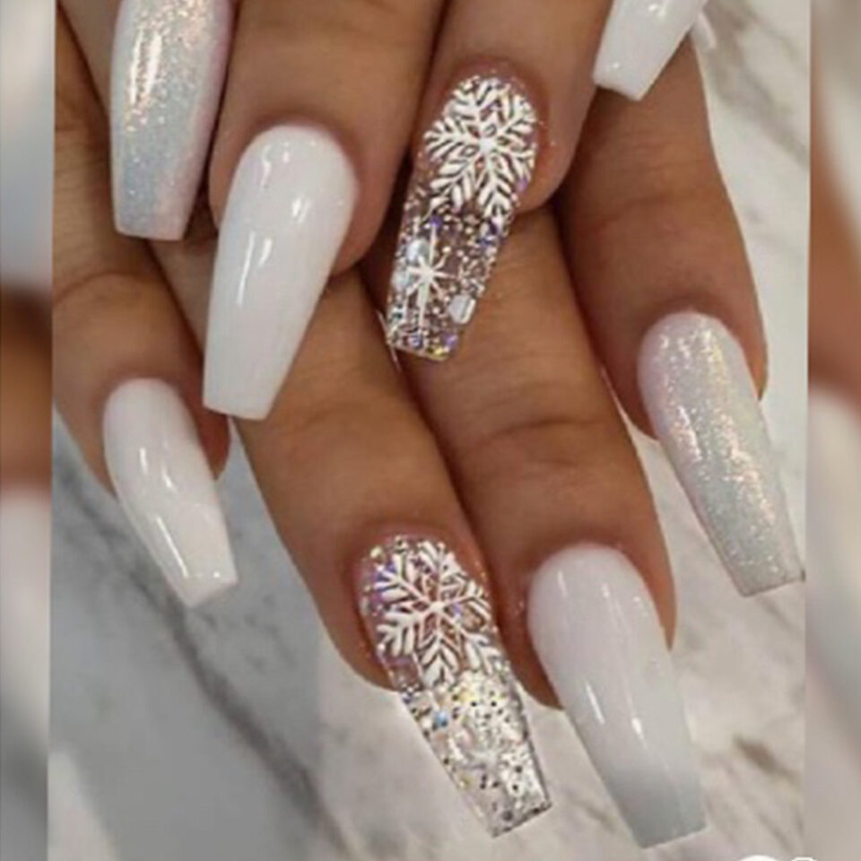 Ice Glitter Short Ballet Section Wears Nail Art