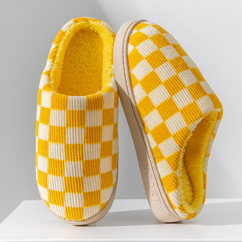 Gradient Slippers Plush Winter Shoes Women House Bedroom