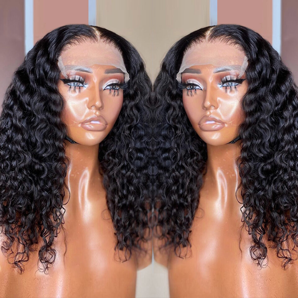 Deep Water Wave Lace Frontal Human Hair Wigs