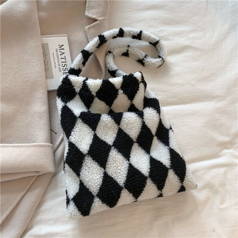 Love Heart Shoulder Bags Winter Plush Shopping