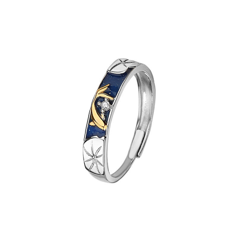 Lotus Pond Moonlight Couple Pair Ring Style