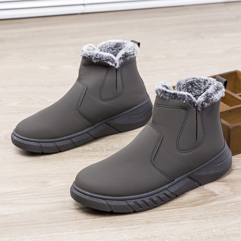 Winter Snow Boots Men V Cutout Shoes
