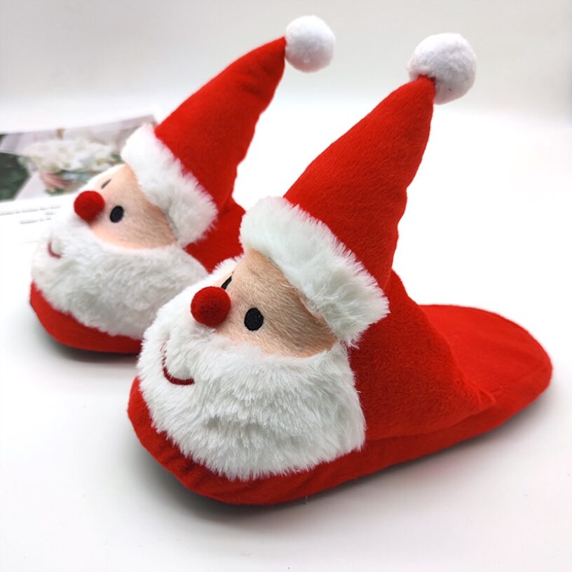 Santa Claus Slippers Elk Home Fur