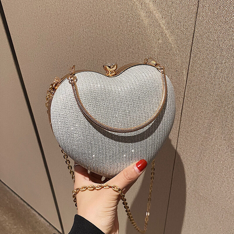 New Fashion Chain Crossbody Explosion Handheld Peach Heart