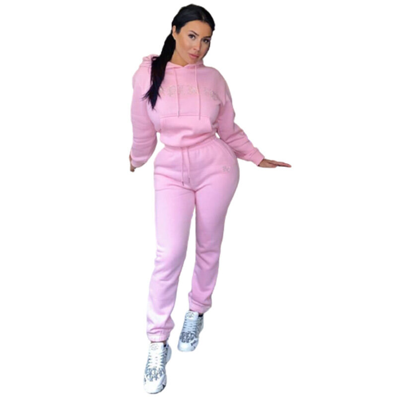 Hot Rhinestone Hooded Sweater Women's