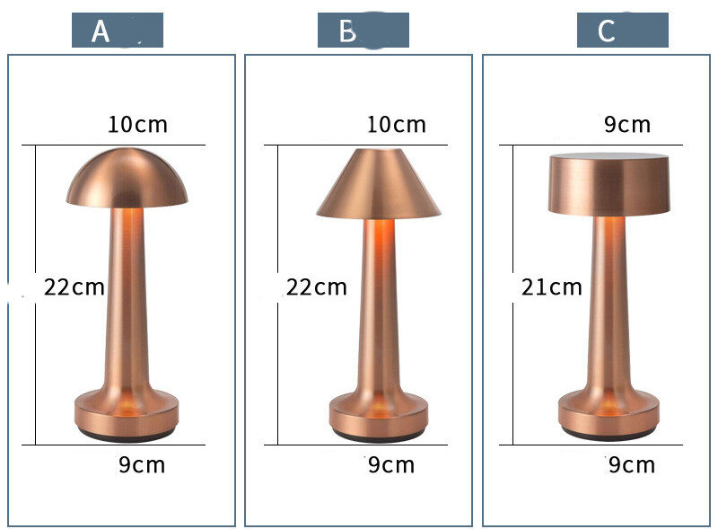 Vintage Metal Table Lamp Restaurant Bar Led Lights