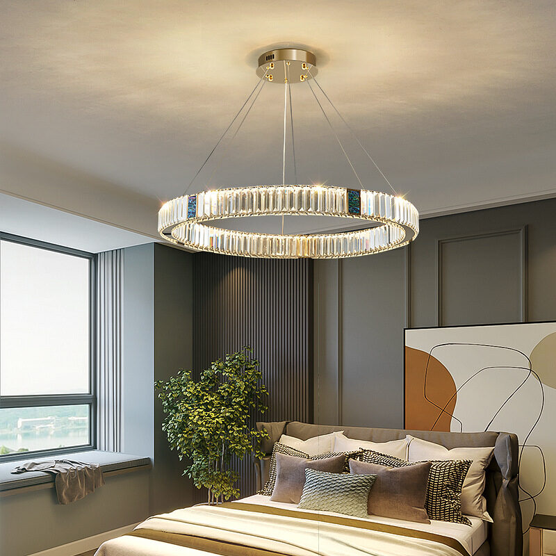 Light Luxury Crystal Living Room Chandelier Postmodern Round