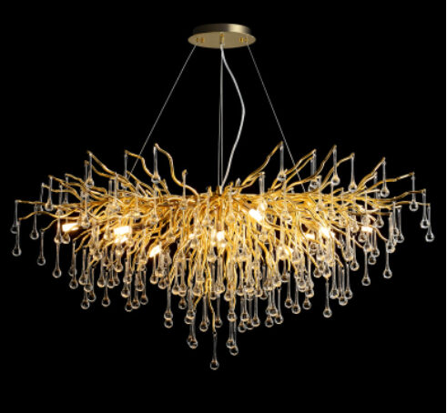 Postmodern Light Luxury Chandelier Water Drop Crystal Lamp