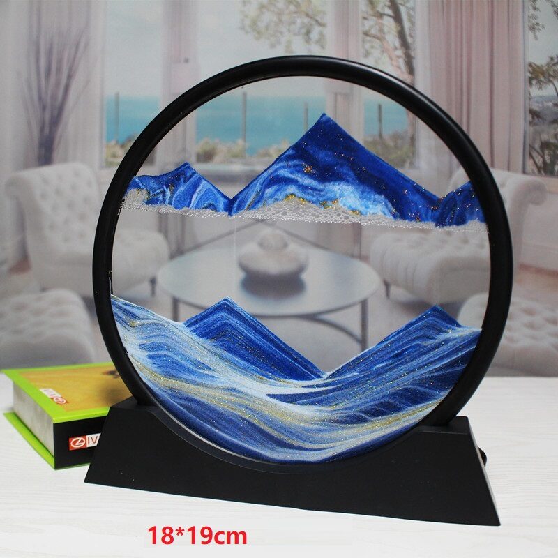 3D Quicksand Painting Dynamic Three-dimensional Hourglass Art Glass