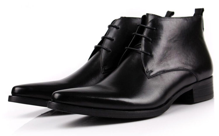 Lace Up Business Short Boots High Top Shoes