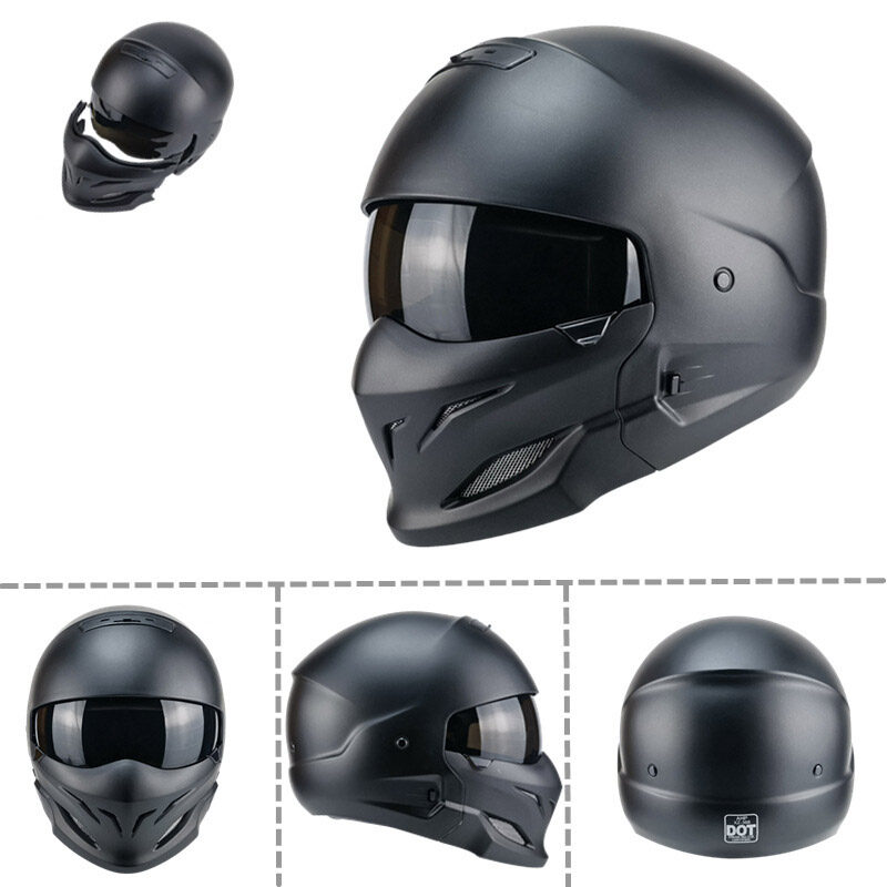 Black Scorpion Helmet Vintage Combo Half Helm